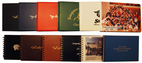 vinyl and leatherette autograph book assortment